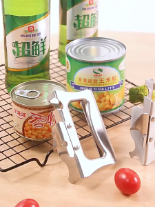 Food Grade Rust Proof Manual Stainless Steel Can Opener Multifunctional Unbreakable Heavy Duty Tin Opener Beer Bottle Opener Non-slip Ergonomic Handle Easy Safe Use for Canned Food Milk Powder Can Home Kitchen Restaurant