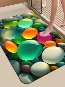5D Transparent Pebble Anti-Slip Foot Mat Soft Diatom Mud Bathroom Toilet Pad Quick Dry Absorbent Floor Mat Home Decorative Rug