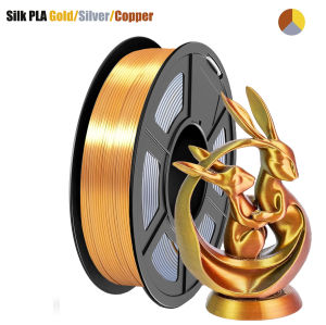 Silk Tricolor PLA+ 3D Printer Filament 1.75mm No Tangle Net Weight 200g/250g/500g/1000g Spool  Gold & Silver & Copper