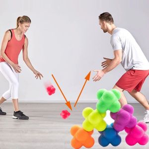 Hexagonal Reaction Ball Speed Agility Training Silicone Ball Coordination Reflex Sports Fitness Training Ball for Child Adult