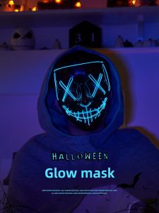Halloween Night Costume Luminous Mask Full Face Adults and Children Cos Wear Clothing Activity Photo Dress up Props