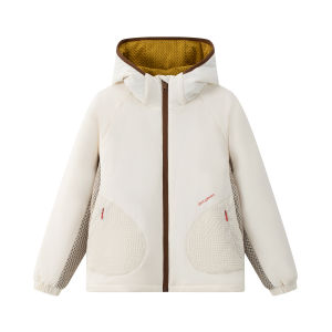 JOLLY BEAN | Hooded Contrast Material Cotton Coat for Girls Winter
