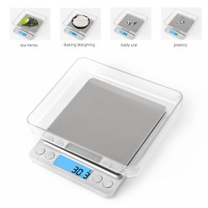500G/0.01G 3KG/0.1G Digital Scale Electronic Scale Precision Weight Scale Kitchen Diamond Jewelry Weighing scale With 2 Trays