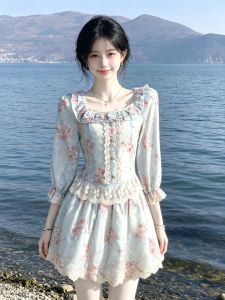 CHANGTONG | Unique Floral Top and Skirt Set Summer