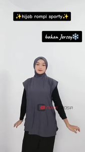 Jilbab Rompi Sporty Jumbo XL Jersey Premium Hijab Langsung Pakai Olahraga Syari Sport Murah Kekinian