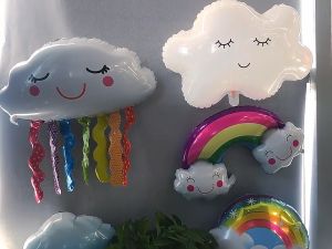 Balon Foil Motif Awan Pelangi Balon Ulang Tahun Anak Rainbow