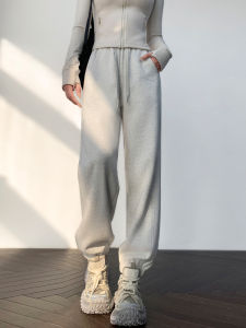 High Waist Casual Sports Pants Womens Spring Autumn 2025 New Style Slimming Loose Lantern Pants White Comfortable Sweatpants