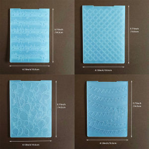 Musical Note Pattern/Balloon Bunting Diamond Grid Plastic Embossing Template Folders for Card Making Photo Album DIY Scrapbook