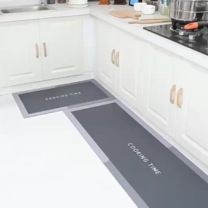 Combo Thảm Nhà Bếp Dài Và Ngắn In Chữ Màu Sắc Ngẫu Nhiên Thảm Lót Bếp Chất Liệu Silicon Thấm Hút Nhanh Chóng Đa Năng