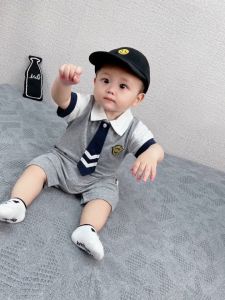 Body công tử cho bé trai cộc tay chất Thun Lạnh mềm mát bộ body cho bé sơ sinh phong cách đáng yêu bodysuit cho bé 0-12M