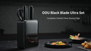 OOU Black Blade Ultra Knife Set 9PCS with Scissors Sharpener Knife Holder