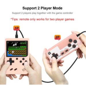 4 Colors Portabel 500 in 1 Games Console Gameboy 1 Pemain / 2 Pemain Konsol Game Warna Macaroon Konsol Game Mini Bergaya Retro dengan Aksesori yang Kaya