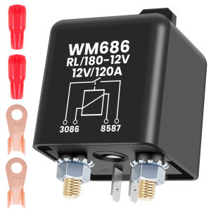 Battery Switch Relay 12V Dual Remote Control Battery Cut Off Switch Relay Anti-Theft Control Kill Switch for Car Boat RV Van