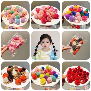 Red Elastic Hair Ties for Kids Baby Hair Bands Cute Ball Hair Rings Non-Damaging Elastic Good for Girls Child Hair Accessories