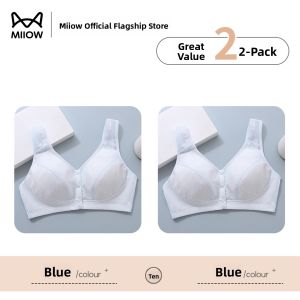 miiow | Maternity Cotton Bra For Older Women Backless Vest Style No Underwire For Side Breast Reduction Front Buckle Design Breathable