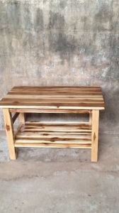 KODANG  โต๊ะวางของ ไม้สักทอง ชั้นวางของ โต๊ะวางทีวี 2 ชั้น ขนาด กว้าง 50 ซม. ยาว 80 ซม. สูง 52 ซม.