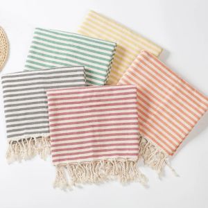 100*200CM Travel Turkish Large Beach Towel Hot Sale Luxury Striped Tassel 100% Cotton Sauna Spa Pink Stripes Bath Towel For Home