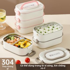 Trendy 304 Stainless Steel Large Capacity Handheld Meal Box