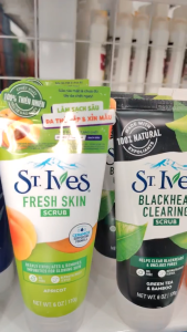 Tẩy Tế Bào Chết Da Mặt St.Ives 170g Fresh Skin Apricot & Blackhead Clearing Green Tea Làm Sạch Da