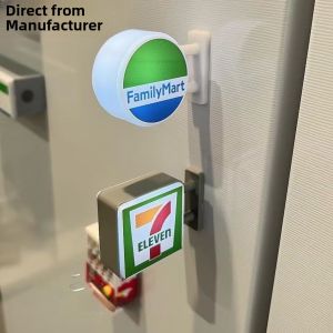 Creative Light-Up Magnetic Refrigerator Magnet Convenience Store Signboard Display Model with Light Toy from 711 Family Brand