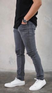 Bisa COD Celana Jeans Panjang Robek Pria Skinny Slimfit Street SoftJeans Sobek Lutut Ripped Terlaris