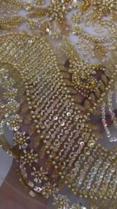 2026Luxury Precious French Handmade Heavy Beaded Lace Fabric High End African Nigerian Sequin Lace Wedding Party Dresses