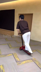 Beige Kids Scooter With LED Light Music One Click Foldable Adjustable Height Load 150KG For Boys Girls 3-18 Years Safe Portable Stable Toy Gift