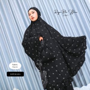 ROEMARA - Mukena Dewasa Rayon Premium 2 In 1 Motif Pita | Mukena Rayon | Mukena Travel