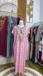 Daster Bordir Yasmin Corak Katun Rayon Premium Busui Bumi Frendly