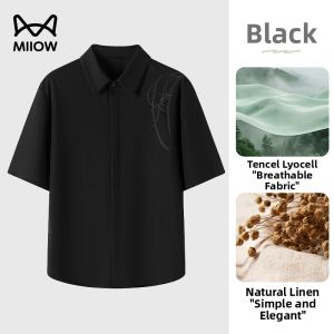 MiiOW | New Chinese Style Breathable Shirt Short Sleeve