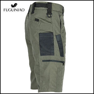 Fuguiniao nam tác chiến quần soóc cargo nhiều túi giản dị quân đội ngoài trời dài đến bắp chân ngắn jogger quần túi hộp