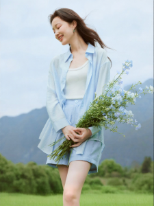 INMAN | French Lightweight Womens Blouse Cardigan