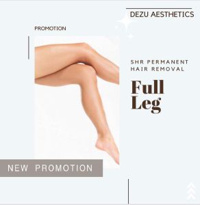 Full Leg SHR Laser Hair Removal: 12 Sessions for 1 Person. Dezu Aesthetics at City Gate (Redeem on-site/in-store)