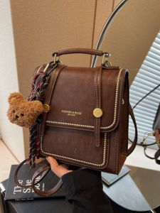 Versatile 2024 New Design Backpack Casual Simple Style PU Leather Commuter Bag with Double Shoulder Straps And Hand Carry Handle