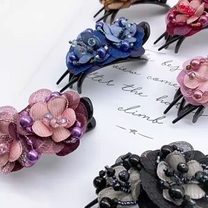 Jepit Rambut Korea Jedai Sanggul Instan Wanita ELegan Premium Bunga Mawar Kristal Clips High Quality