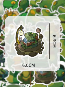 Travel Frog Sports Frog Kung Fu Frog Cartoon Self Adhesive Stickers Decorate Laptop DIY Insulated Mug Mobile Phone Case iPad Eyeglass Case Power Bank Sticker with Adhesive Back