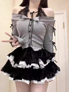 Slimming POOFY Skirt with Ruffle Edges Womens Street Style High Waist A-Line Short Skirt Lightweight Summer Fashion