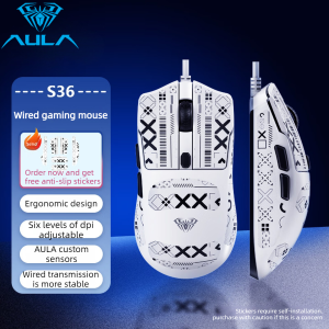 AULA | AULA S36 Wired Gaming Mouse RGB Backlit Macro Programming Ergonomic Computer Mice for PC Laptop Desktop