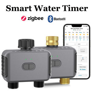 Tuya Smart Water Timer Zigbee/BT Automatic Irrigation Controller 2 Outlet Sprinkler Garden Watering System Support Alexa Google
