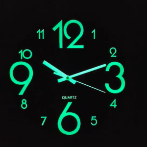 HOL 16‘ 14 12 Luminous wall clock Big size glow in the dark wooden creative home decor living room bedroom