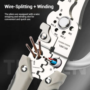 Multifunctional Electrician Pliers 6-in-1 Wire Stripper Separator Cutting and Crimping Tool for Cable Repair and Installation
