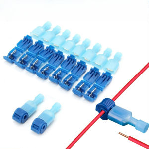 20pcs(10 Set）T-Tap Wire Connector Quick Electrical Cable Connector Snap Splice Lock Wire Terminal Kit Blue