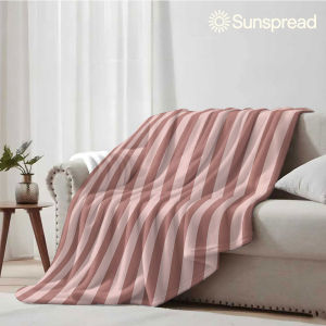 Beast Kingdom | Dusty Pink Thin Stripe Soft Warm Flannel Blanket Lightweight Cozy Christmas Halloween Home Decor Room