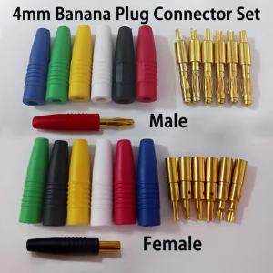 4mm Pure Copper Banana Plug & Socket Set Male Female Solder Type Power Connector Terminal Multicolor