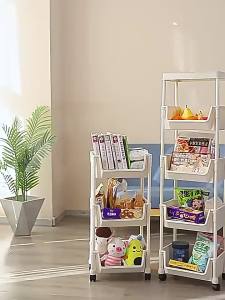 Kệ Sách Đa Cấp Di Động Có Bánh Xe