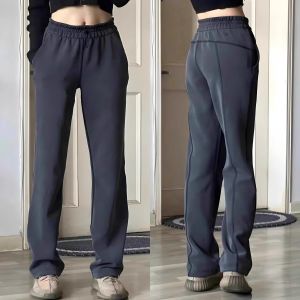 Lulu Flora Yoga Wide Leg Pants Casual Straight Loose Womens Long Trousers Fitness Sports Wear Spring Summer Collection