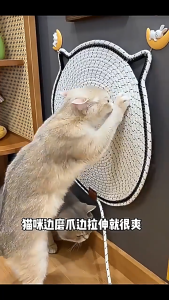 (KECIL) Alas Goresan Kucing dengan Bola / Scratcher Mat with Cotton Woven Ball - 40cm