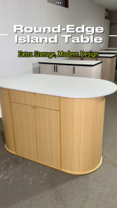 [FREE Cutlery Tray] Como Home 5ft Oval Island Table | E1 Melamine | Rounded Edge | Muji Style