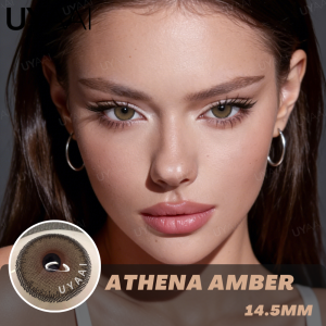 UYAAI | UYAAI Natural Colored Contact Lenses Realistic Grey Lens Brown Color Pupils Eye Beauty Pupil 42% WT High Quality Lens Yearly