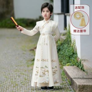 Boys Hanfu Traditional Chinese Costume Autumn Wear Long Sleeve National Style Ancient Style Childrens Clothing Spring Autumn Season